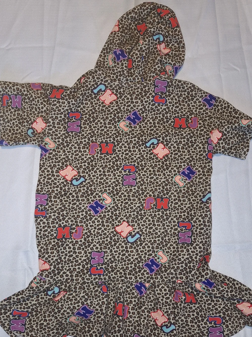 Marc Jacobs Kids Girl Leopard Dress With Hood Sz 10 Cheetah Print MJ Logo 130cm